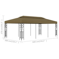 Gazebo 6x3 m Grigio Talpa 180 g/mÂ²