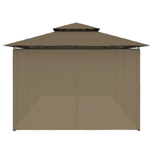 Gazebo con Tende 600x298x270 cm Grigio Talpa 180 g/mÂ²