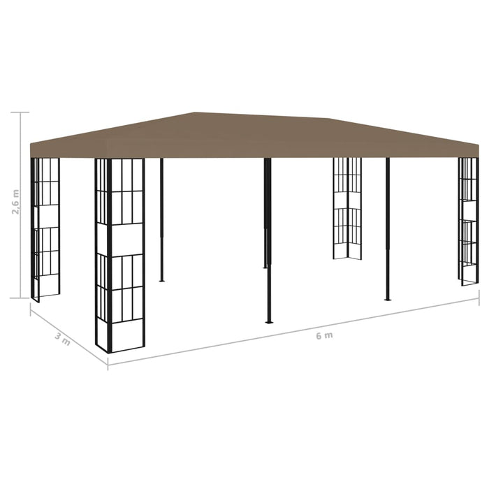 Gazebo 6x3 m Grigio Talpa