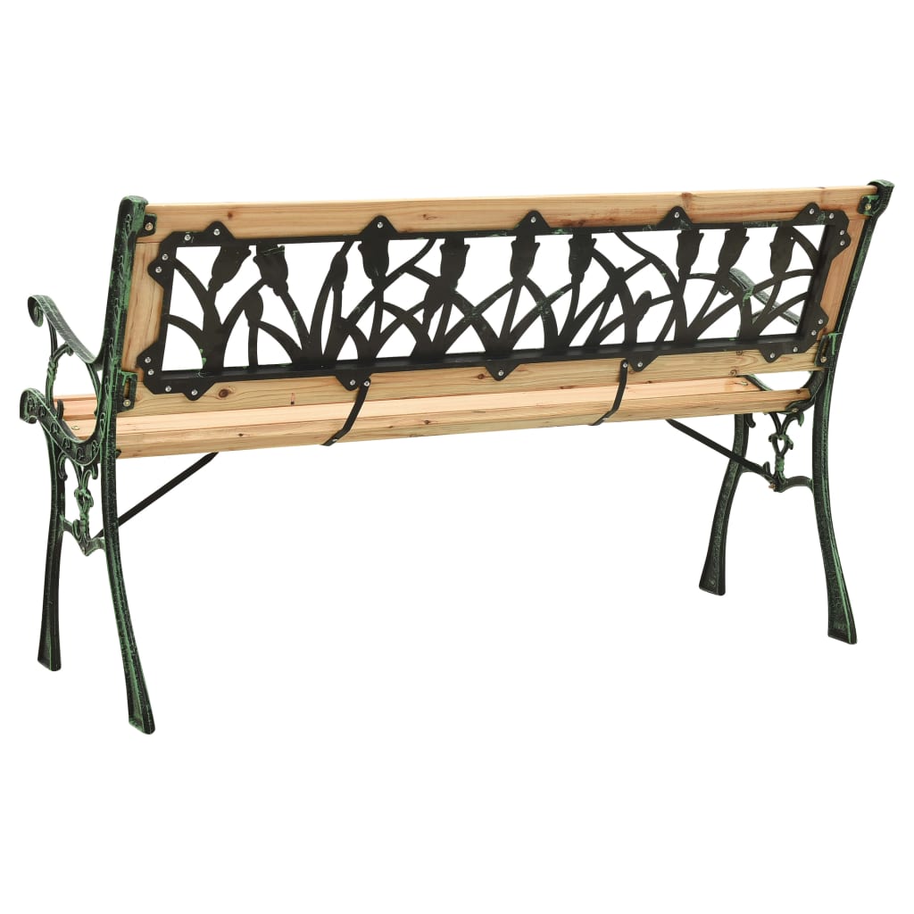 Panchina da Giardino 122 cm in Ghisa e Legno Massello di Abete cod mxl 43180
