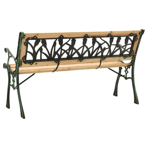 Panchina da Giardino 122 cm in Ghisa e Legno Massello di Abete 312031