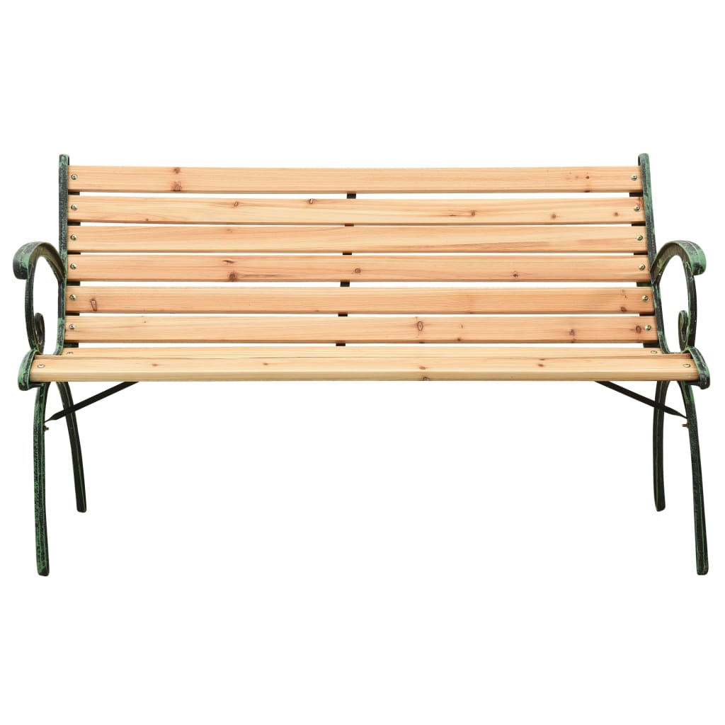 Panchina da Giardino 122 cm in Ghisa e Legno Massello di Abete 312032