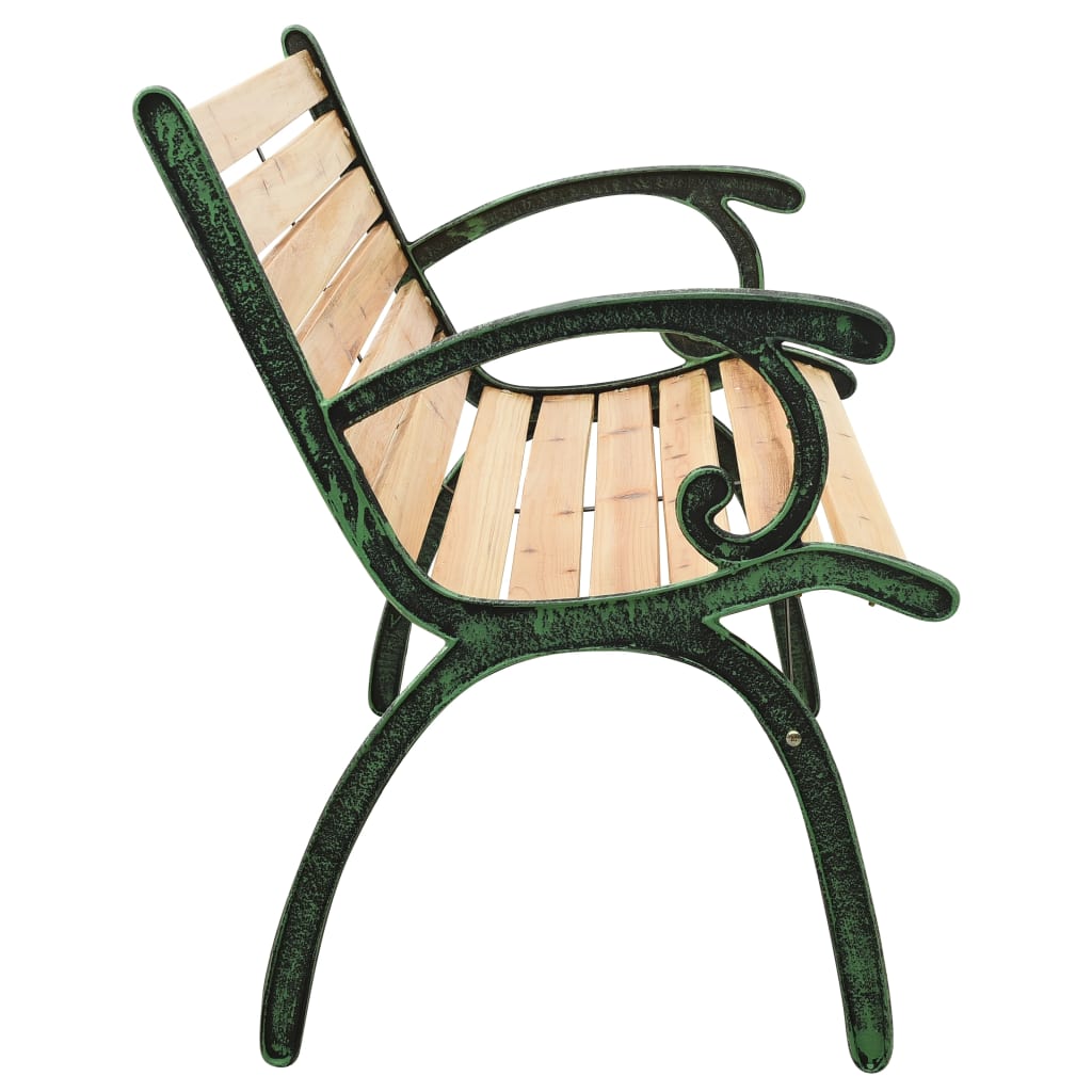 Panchina da Giardino 122 cm in Ghisa e Legno Massello di Abete 312032