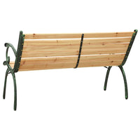 Panchina da Giardino 122 cm in Ghisa e Legno Massello di Abete 312032