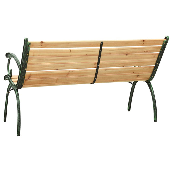 Panchina da Giardino 122 cm in Ghisa e Legno Massello di Abete 312032