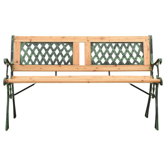 Panca da giardino arredo patio esterno terrazza 122 cm ghisa e legno massello di abete 02_0011220