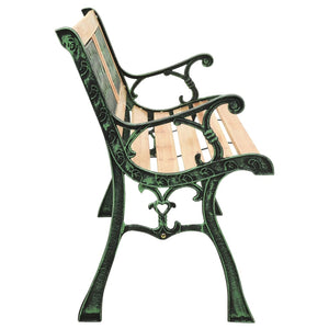 Panca da giardino arredo patio esterno terrazza 122 cm ghisa e legno massello di abete 02_0011220