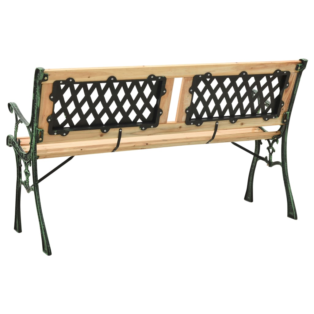 Panca da giardino arredo patio esterno terrazza 122 cm ghisa e legno massello di abete 02_0011220