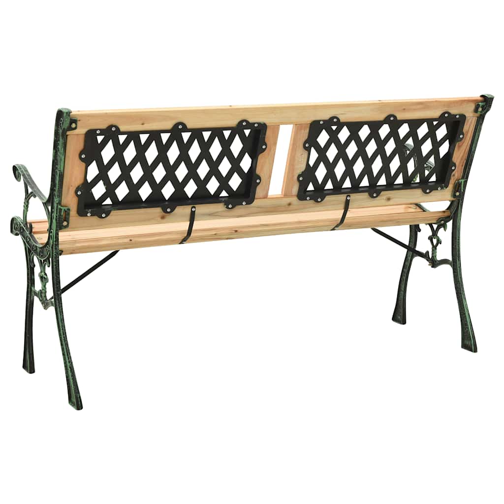 Panchina da Giardino 122 cm in Ghisa e Legno Massello di Abete 312033