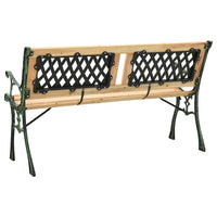 Panchina da Giardino 122 cm in Ghisa e Legno Massello di Abete 312033