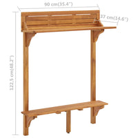 Tavolo da Bar da Balcone 90x37x122,5 cm in Massello di Acacia 310253