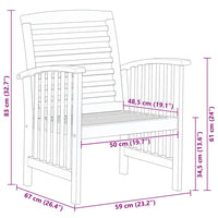 Sedie da Giardino 2 pz in Legno Massello d'Acacia 310256