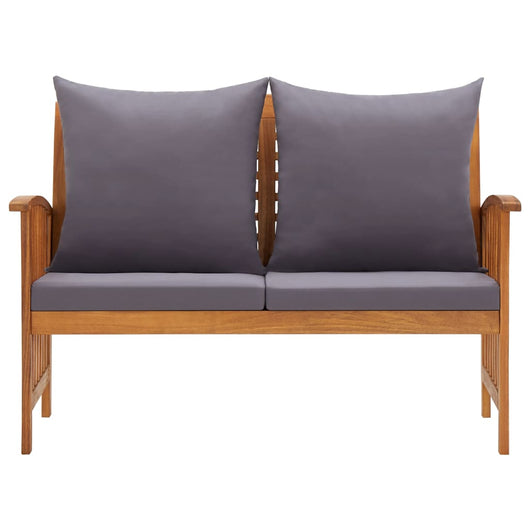 Panca da giardino mobili da giardino per esterni terrazza con cuscini 119 x 67 x 83 cm legno massello di acacia 02_0011588