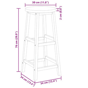 Sgabelli da Bar 6 pz in Legno Massello di Acacia 310287