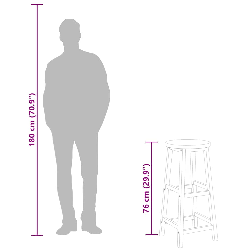 Sgabelli da Bar 6 pz in Legno Massello di Acacia 310287