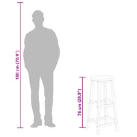 Sgabelli da Bar 6 pz in Legno Massello di Acacia 310287