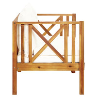 Panca da Giardino 2 Posti con Cuscini 120cm Massello di Acacia 310307