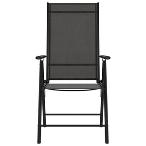 Sedie da Giardino Pieghevoli 6 pz in Textilene Nere 312179