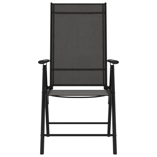 Sedie da Giardino Pieghevoli 6 pz in Textilene Nere 312179