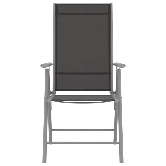 Sedie da Giardino Pieghevoli 2 pz in Textilene Nere cod mxl 5804