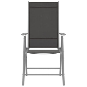 Sedie da Giardino Pieghevoli 2 pz in Textilene Nere 312181