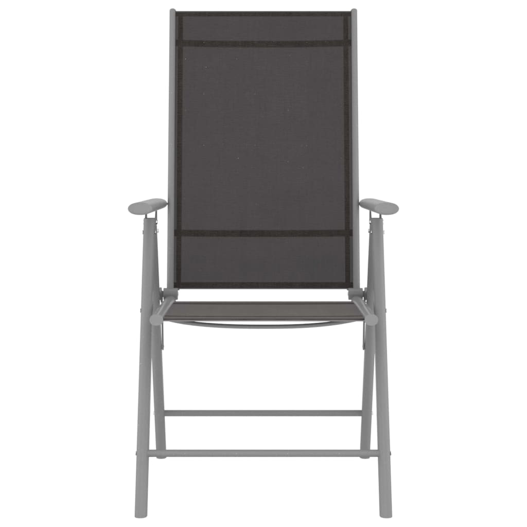 Sedie da Giardino Pieghevoli 6 pz in Textilene Nere cod mxl 43301