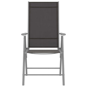 Sedie da Giardino Pieghevoli 6 pz in Textilene Nere cod mxl 43301