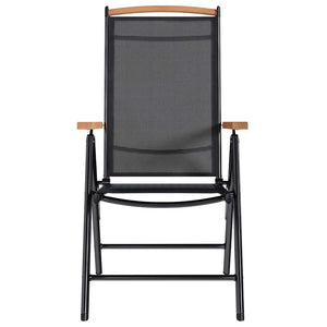 Sedie da Giardino Pieghevoli 6 pz in Textilene Nere cod mxl 5748