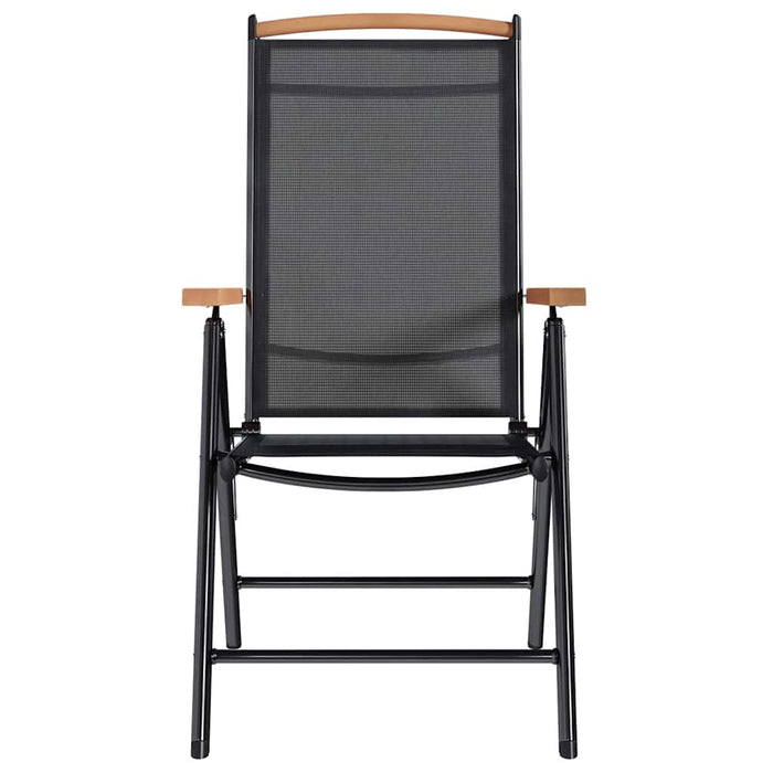 Sedie da Giardino Pieghevoli 6 pz in Textilene Nere cod mxl 5748