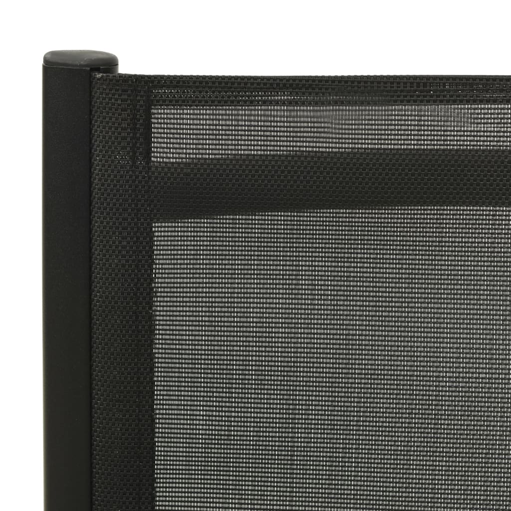 Sedie Giardino Pieghevoli 2 pz Textilene e Alluminio Nere 312188