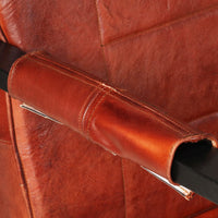 Poltrona 60x80x87 cm Marrone Scuro in Vera Pelle di Capra 325147