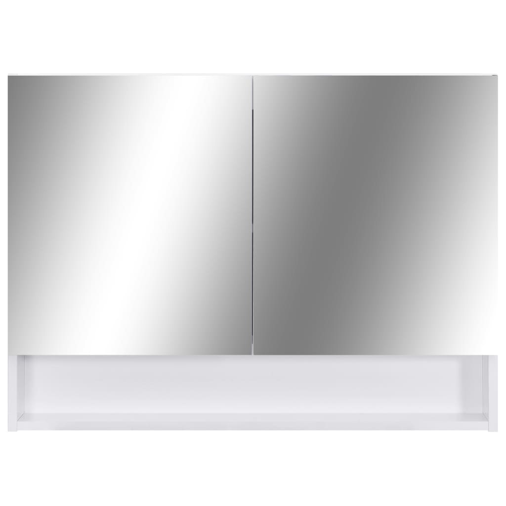 Armadietto a Specchio con LED Bianco 80x15x60 cm in MDF 323604