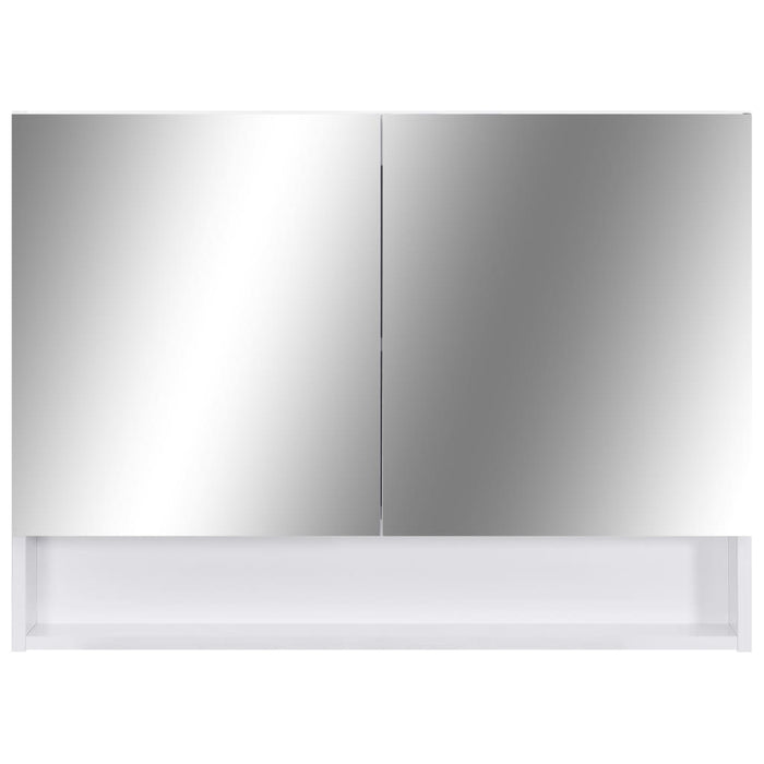 Mobile specchio da bagno a LED 80 x 15 x 60 cm MDF bianco 02_0006728