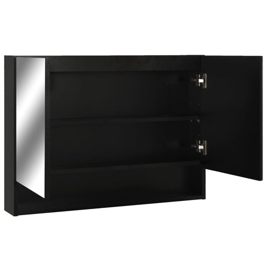 Mobile specchio da bagno a LED 80 x 15 x 60 cm MDF nero 02_0006734