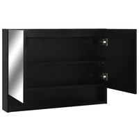 Armadietto a Specchio con LED Nero 80x15x60 cm in MDF 323605