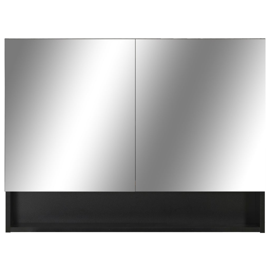 Mobile specchio da bagno a LED 80 x 15 x 60 cm MDF nero 02_0006734