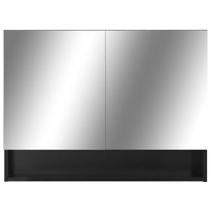 Mobile specchio da bagno a LED 80 x 15 x 60 cm MDF nero 02_0006734