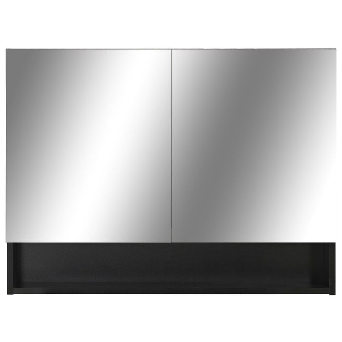 Mobile specchio da bagno a LED 80 x 15 x 60 cm MDF nero 02_0006734