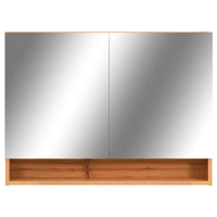 Specchio mobile da bagno a LED 80 x 15 x 60 cm MDF rovere 02_0006729