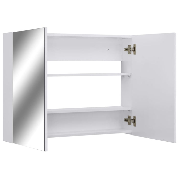 Armadietto a Specchio Bianco 80x15x60 cm in MDF 325186