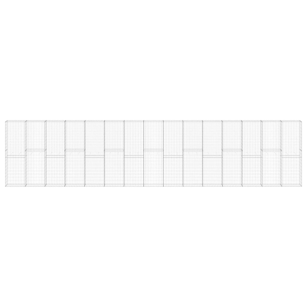 Gabbione in Acciaio Zincato Coperto 900x30x200 cm 147819