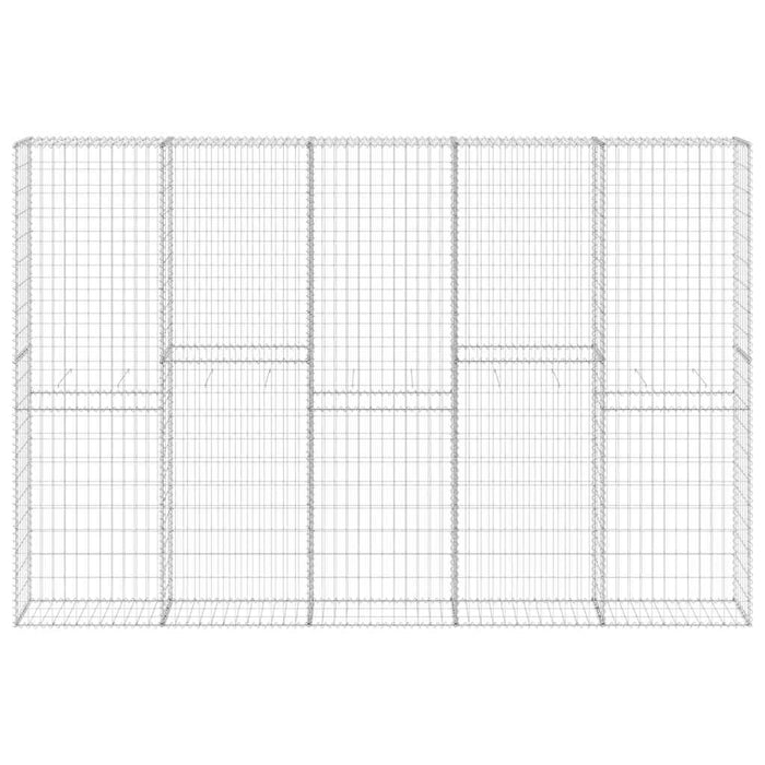 Gabbione in Acciaio Zincato Coperto 300x30x200 cm 147823