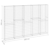 Gabbione in Acciaio Zincato Coperto 300x30x200 cm 147823