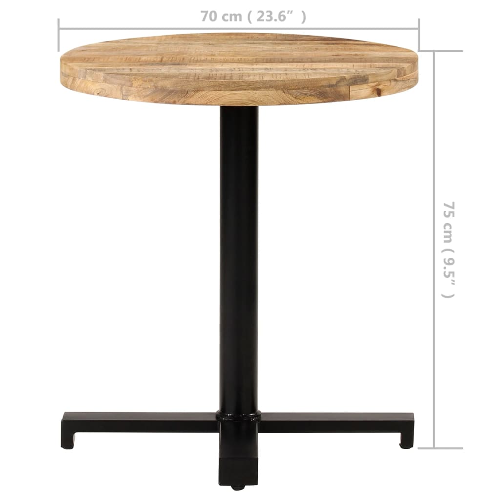Tavolino da Bistrot Rotondo Ã˜70x75 cm in Legno di Mango Grezzo cod mxl 58872