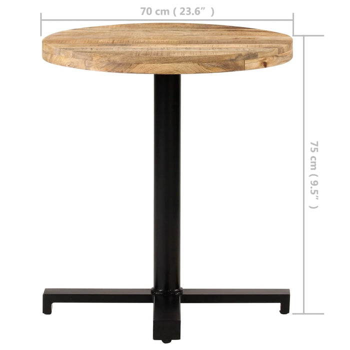 Tavolino da Bistrot Rotondo Ã˜70x75 cm in Legno di Mango Grezzo cod mxl 58872