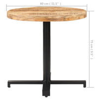 Tavolino da Bistrot Rotondo Ã˜80x75 cm in Legno di Mango Grezzo cod mxl 20448