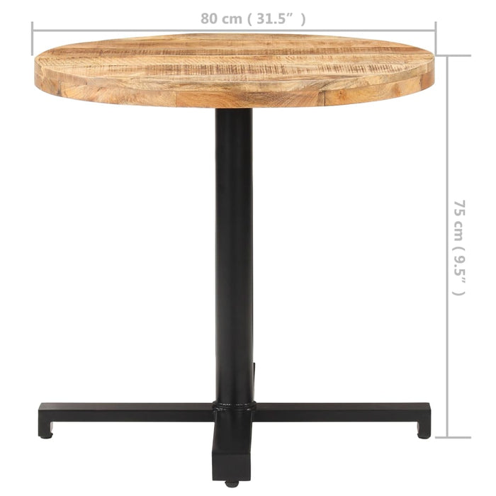 Tavolino da Bistrot Rotondo Ã˜80x75 cm in Legno di Mango Grezzo cod mxl 20448