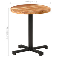 Tavolo da Bistrot Rotondo Ã˜70x75 cm Legno Massello di Acacia
