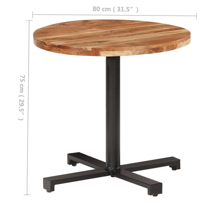 Tavolino da Bistrot Rotondo Ã˜80x75 cm in Legno di Acacia cod mxl 24699