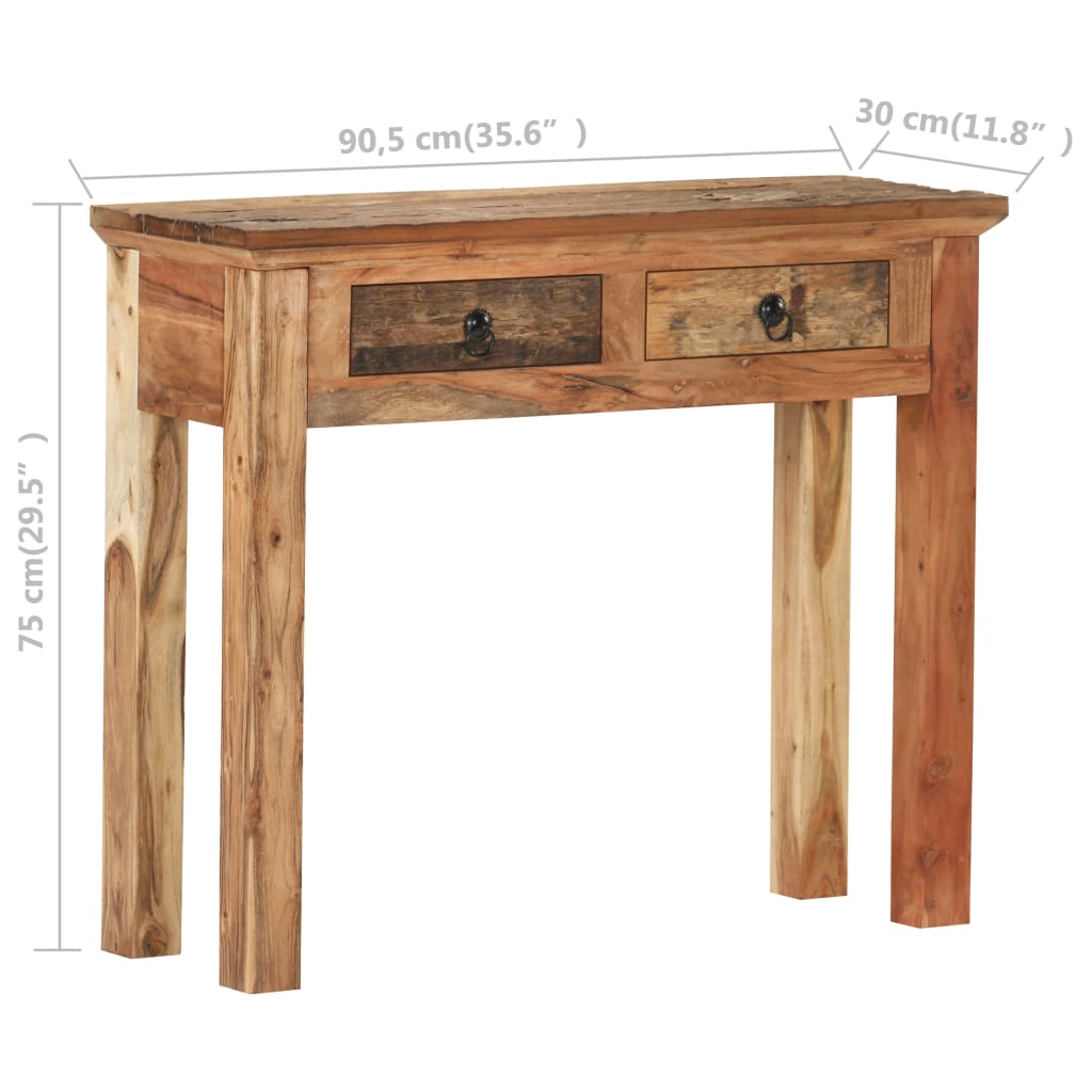 Tavolo Consolle 90,5x30x75cm in Legno di Acacia e di Recupero cod mxl 15401
